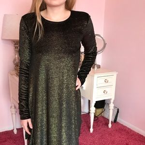 Show Me Your MuMu Black & gold swing style dress